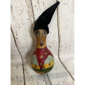 KarenLee Spencer Vintage Jester The Clown Gourd Art Hand painted